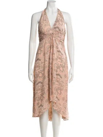 Pre-owned Michael Kors Silk Long Dress In Pink