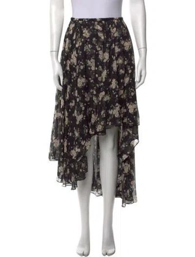 Pre-owned Michael Kors Silk Long Skirt In Black