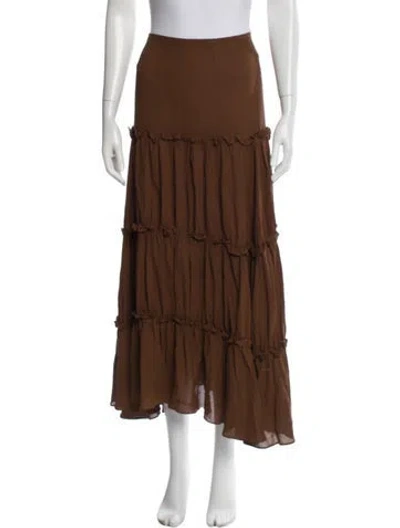 Pre-owned Michael Kors Silk Long Skirt In Brown