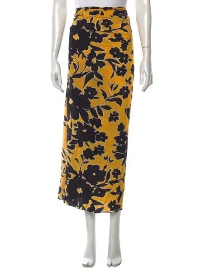 Pre-owned Michael Kors Silk Long Skirt In Yellow