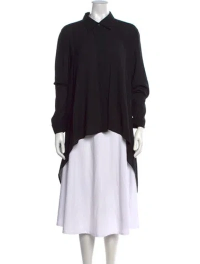 Pre-owned Michael Kors Silk Long Sleeve Blouse In Black