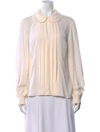 Pre-owned Michael Kors Silk Long Sleeve Blouse In Neutral