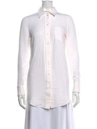 Pre-owned Michael Kors Silk Long Sleeve Button-up Top In Neutrals