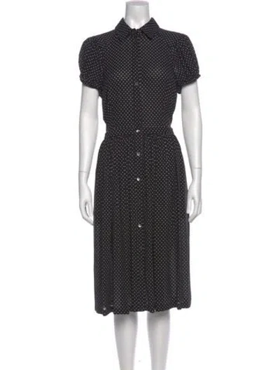 Pre-owned Michael Kors Silk Midi Length Dress In Black