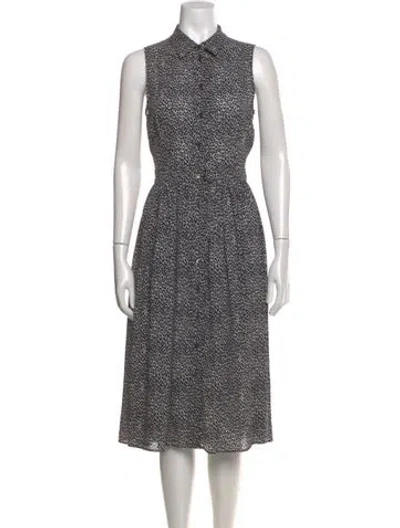 Pre-owned Michael Kors Silk Midi Length Dress In Black