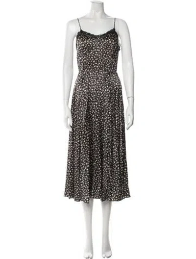 Pre-owned Michael Kors Silk Midi Length Dress In Black