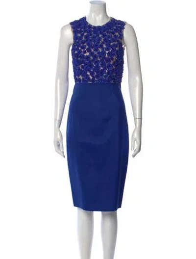Pre-owned Michael Kors Silk Midi Length Dress In Blue