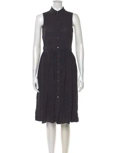 Pre-owned Michael Kors Silk Midi Length Dress In Gray