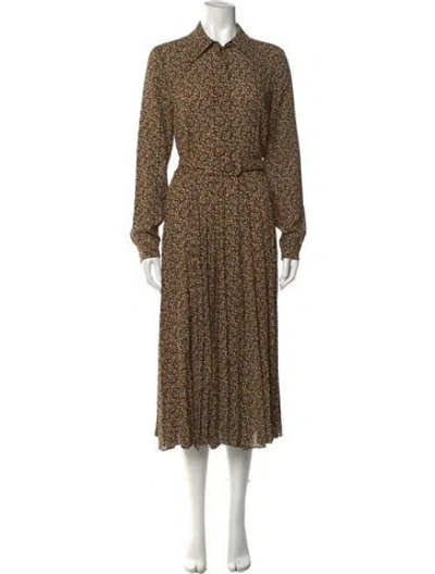 Pre-owned Michael Kors Silk Midi Length Dress In Neutral