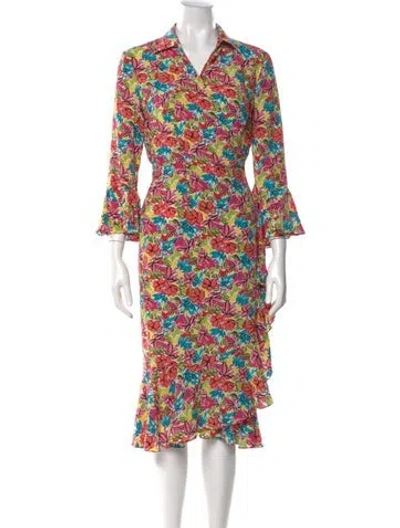 Pre-owned Michael Kors Silk Midi Length Dress In Pink