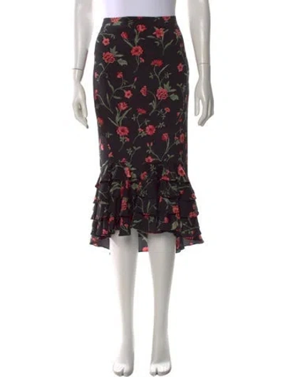 Pre-owned Michael Kors Silk Midi Length Skirt In Black