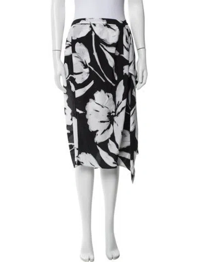 Pre-owned Michael Kors Silk Midi Length Skirt In Black