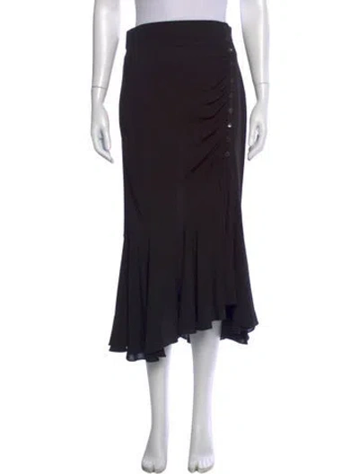 Pre-owned Michael Kors Silk Midi Length Skirt In Black