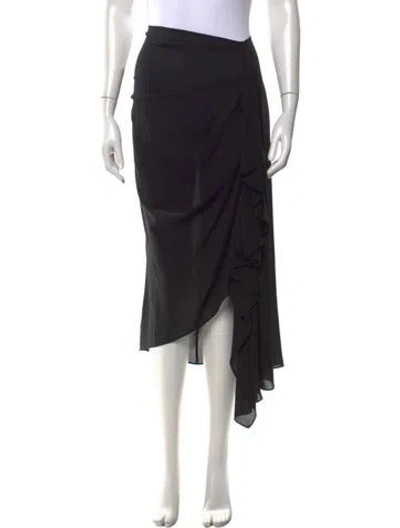 Pre-owned Michael Kors Silk Midi Length Skirt In Black