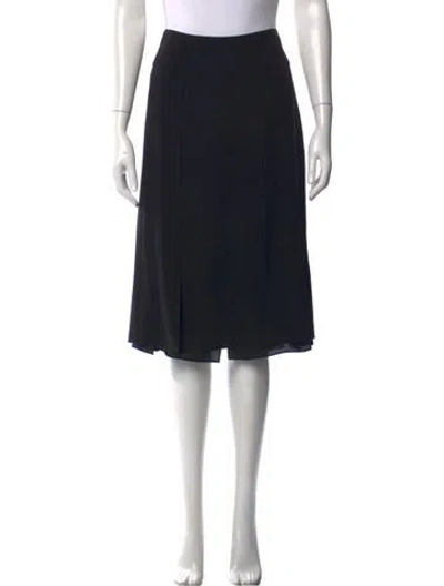 Pre-owned Michael Kors Silk Midi Length Skirt In Black