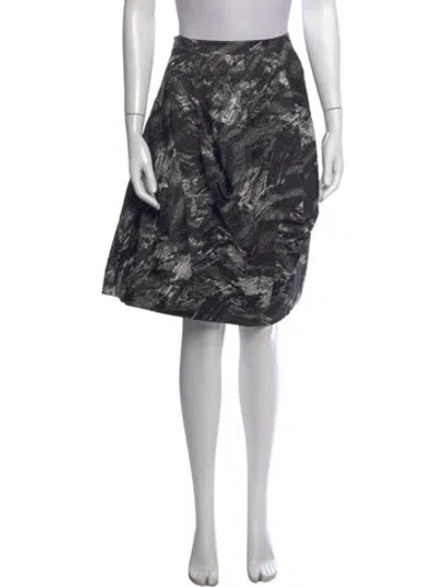 Pre-owned Michael Kors Silk Midi Length Skirt In Black/silver