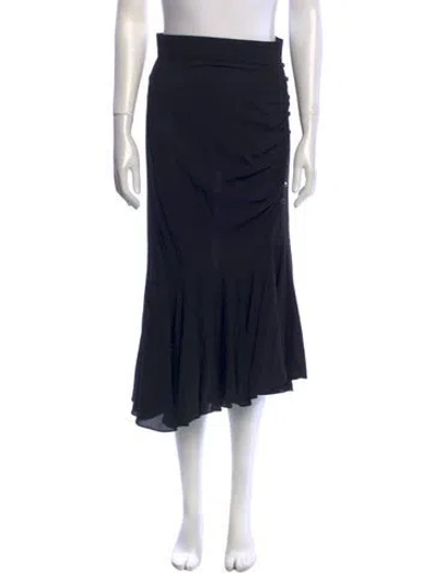 Pre-owned Michael Kors Silk Midi Length Skirt In Blue