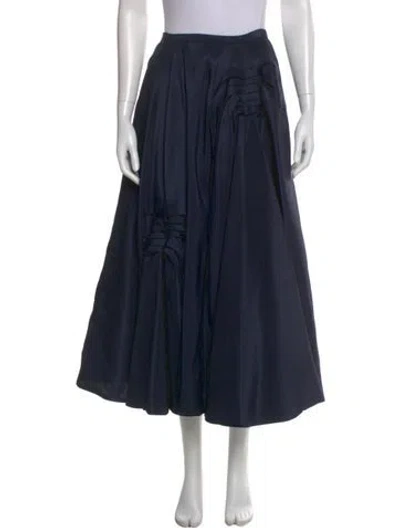 Pre-owned Michael Kors Silk Midi Length Skirt In Blue