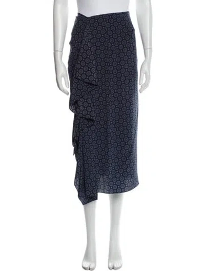 Pre-owned Michael Kors Silk Midi Length Skirt In Blue