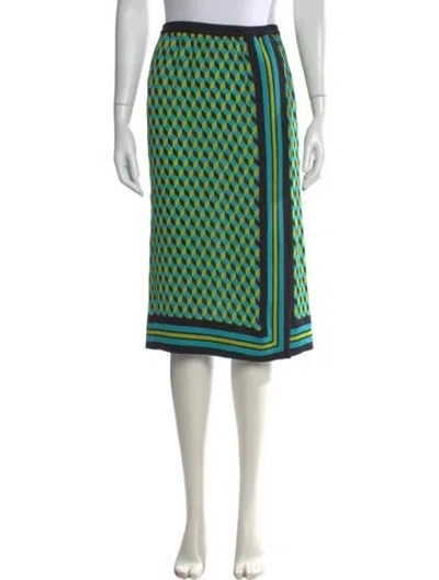 Pre-owned Michael Kors Silk Midi Length Skirt In Blue
