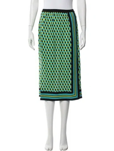Pre-owned Michael Kors Silk Midi Length Skirt In Blue