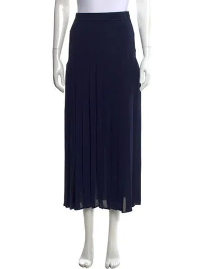 Pre-owned Michael Kors Silk Midi Length Skirt In Blue
