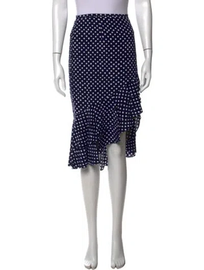 Pre-owned Michael Kors Silk Midi Length Skirt In Blue