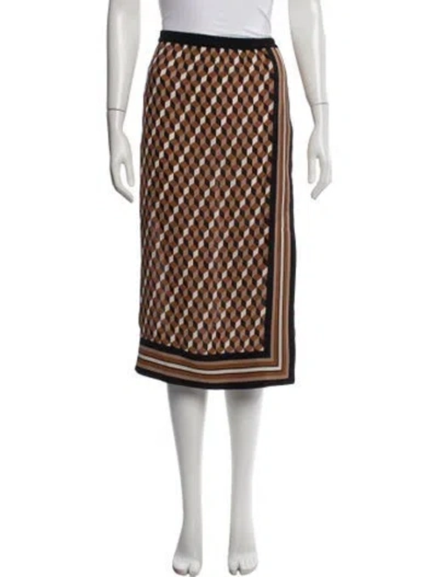 Pre-owned Michael Kors Silk Midi Length Skirt In Neutrals