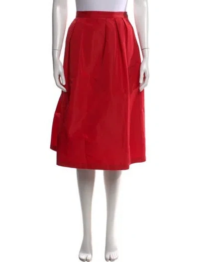 Pre-owned Michael Kors Silk Midi Length Skirt In Red