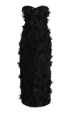 Michael Kors Silk Mikado Strapless Dress In Black