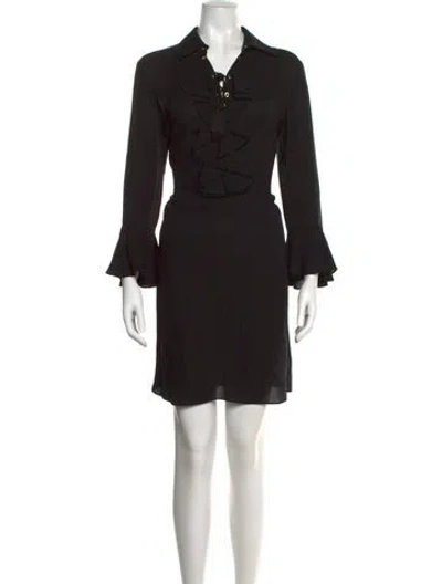 Pre-owned Michael Kors Silk Mini Dress In Black
