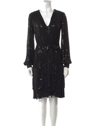 Pre-owned Michael Kors Silk Mini Dress In Black