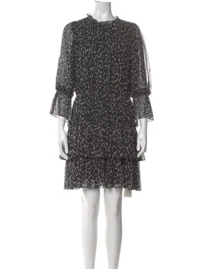 Pre-owned Michael Kors Silk Mini Dress In Black