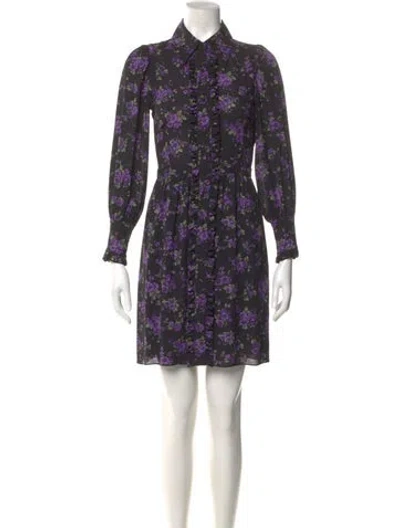 Pre-owned Michael Kors Silk Mini Dress In Black