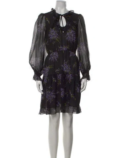 Pre-owned Michael Kors Silk Mini Dress In Black
