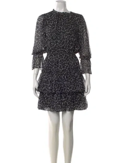 Pre-owned Michael Kors Silk Mini Dress In Black