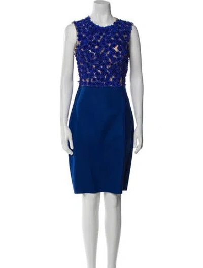 Pre-owned Michael Kors Silk Mini Dress In Blue