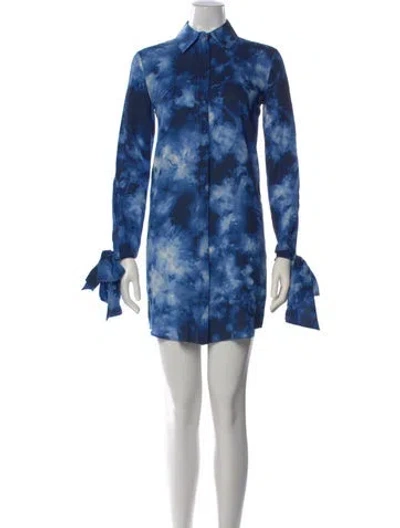 Pre-owned Michael Kors Silk Mini Dress In Blue