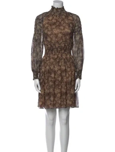 Pre-owned Michael Kors Silk Mini Dress In Brown
