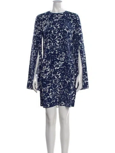 Pre-owned Michael Kors Silk Mini Dress W/ Tags In Blue