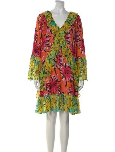 Pre-owned Michael Kors Silk Mini Dress In Yellow