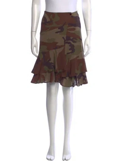 Pre-owned Michael Kors Silk Mini Skirt In Green