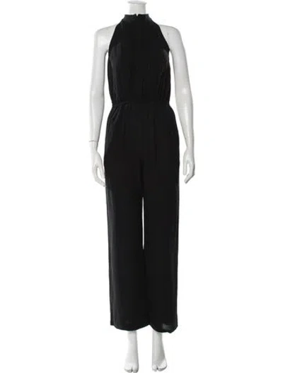 Pre-owned Michael Kors Silk Mock Neck Jumpsuit In Black