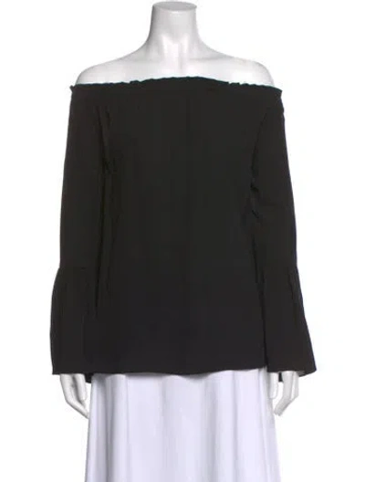 Pre-owned Michael Kors Silk Off-the-shoulder Blouse In Black