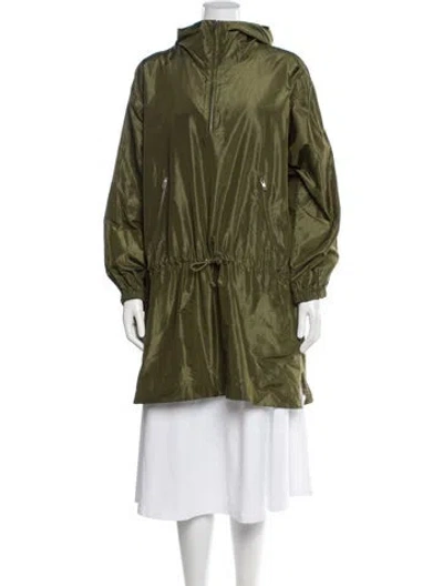 Pre-owned Michael Kors Silk Parka In Green