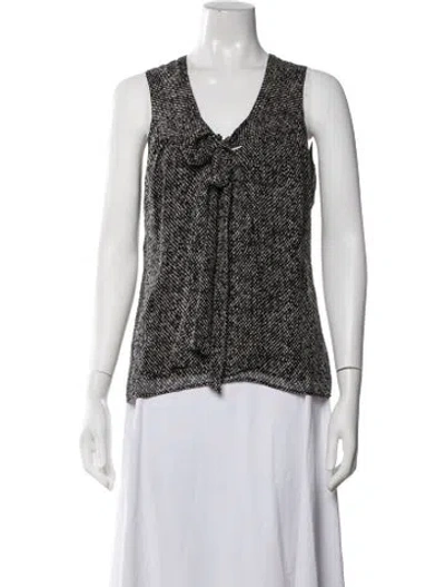 Pre-owned Michael Kors Silk Printed Blouse In Black