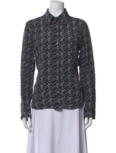 Pre-owned Michael Kors Silk Printed Blouse In Grey