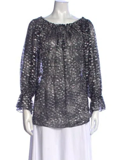 Pre-owned Michael Kors Silk Printed Blouse In Multi
