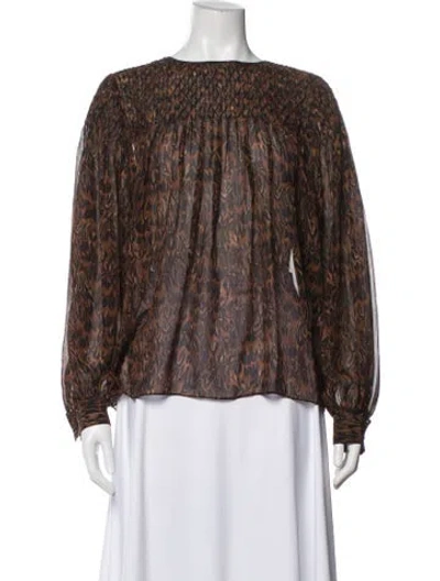 Pre-owned Michael Kors Silk Printed Blouse In Multi
