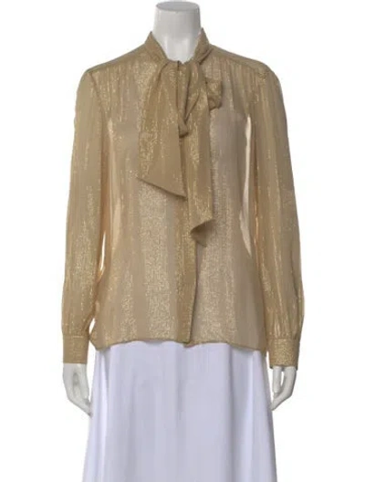 Pre-owned Michael Kors Silk Printed Blouse In Neutral